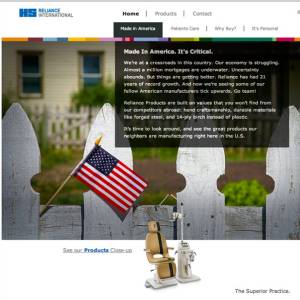 Home page photo depicts a little girl standing behind a truck waving an 
                 American flag